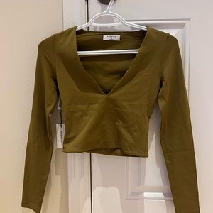 Aritzia Babaton contour v-neck long sleeve